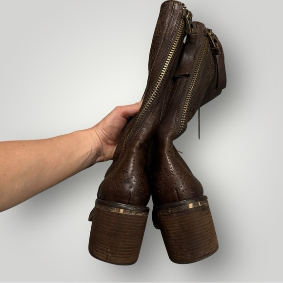 Rare Vtg Sam Edelman Dupree Lace up Boots Real Fur Shearling Sz 9 - Picture 7 of 13